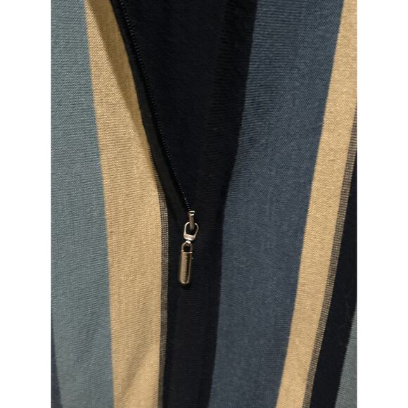 Men’s Polka Original Classic  Rockabilly Cardigan , Sz M, Navy Tan & Blue Zip up - Picture 3 of 9